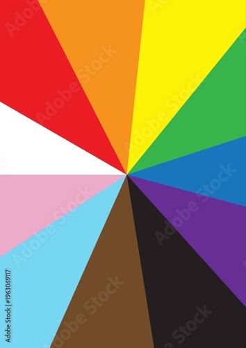 Inclusive Pride Background with Progress Pride Flag Colors. LGBT