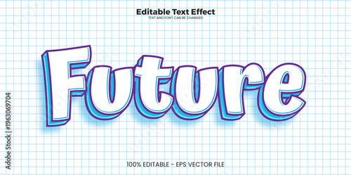 Future editable text effect in modern trend style