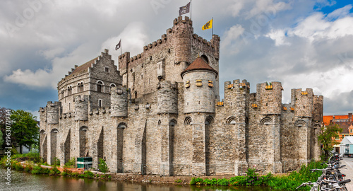 Fotografie Gravensteen, Castle of the Counts in Ghent, Belgium