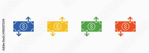 Deficit Icon Set Color Multiple Style Collection Element For Design