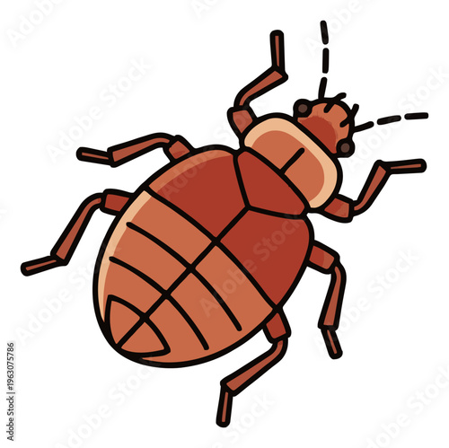 Bedbug pest insect illustration top view isolated on.... Generative AI