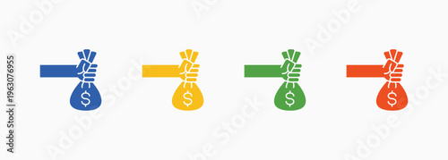 Funding Icon Set Color Multiple Style Collection Element For Design