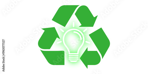 Eco friendly green recycling symbol vector icon featuring three arrows in a circular design on a white background for environmental conservation and waste reuse concepts