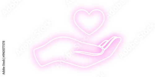 A pink rubber glove forming a romantic heart shape isolated on white makes a creative vector illustration for a Valentine's Day celebration or wedding card design