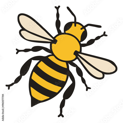Productive honey bee vector illustration top view is.... Generative AI