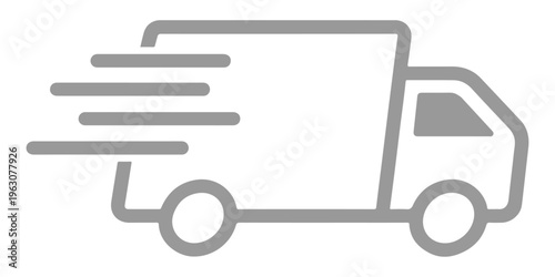 Vector illustration set of cargo delivery transportation icons including a truck with a trailer a shipping van and a tractor lorry silhouette for auto service sign design