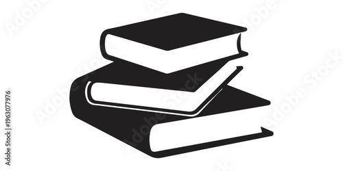 An isolated stack of red and white textbooks creates a tall pile of literature and paper, representing the wisdom and knowledge found through reading and study in a school library