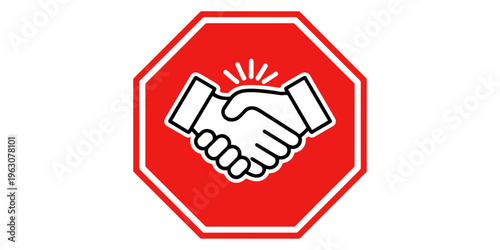 A vector illustration of a hand gesture symbol featuring a peace sign on hand as a business success icon for web and internet concepts