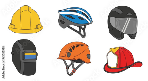 Variety of Safety Helmets and Hats.