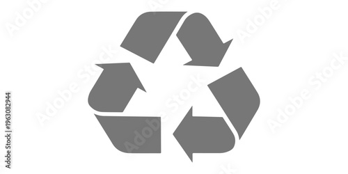 Green eco recycling symbol vector illustration featuring three circular arrows on a white background representing waste reuse and environmental protection for a clean earth concept