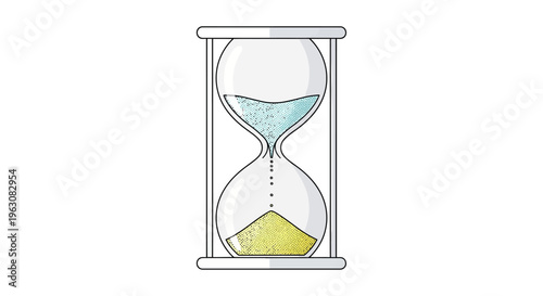 Colorful hourglass with sand timer.