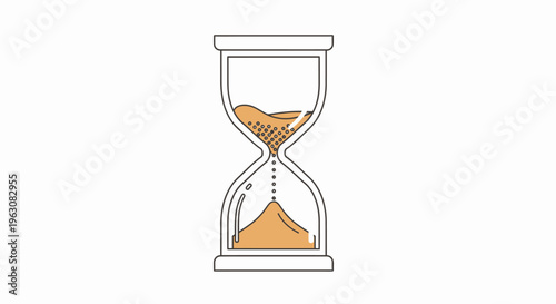 Hourglass with flowing sand timer.