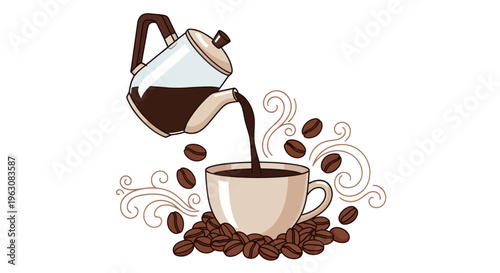 Coffee pouring into a cup.