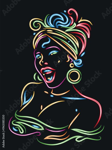 Brazilian samba dancer vector illustration