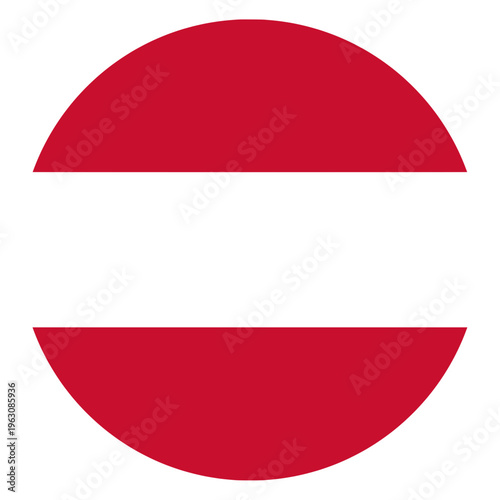 Austria Flag in Circle Shape