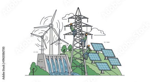 Renewable Energy Power Generation Station.