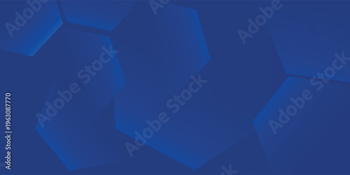 Modern abstract blue background with glowing geometric lines. Blue gradient hexagon shape design. Futuristic modern