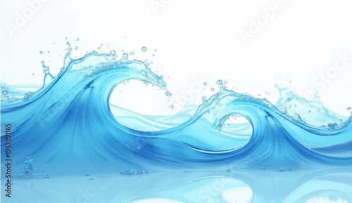 Dynamic waves of pristine, azure water crash and swirl in this captivating, aquatic scene, creating a sense of motion and the raw, untamed beauty of nature's power.