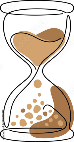 Hourglass one line drawing vector design
