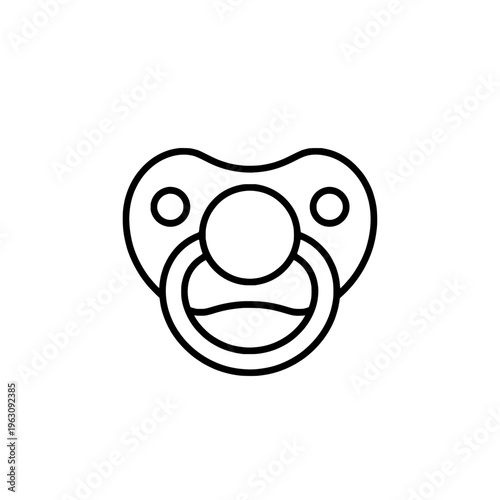 Baby pacifier icon logo design. Baby dummy sign and symbol. Newborn pacifier icon. Baby care and nursery accessories.