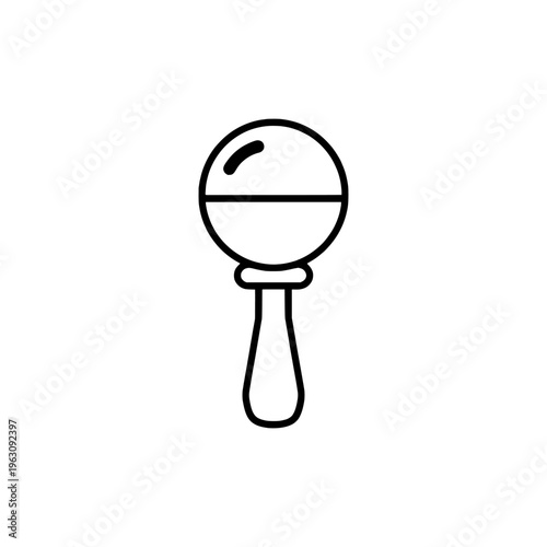 Baby rattle icon logo design. Infant toy sign and symbol. Baby rattle icon. Newborn baby accessory.