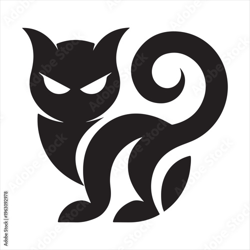  majestic cat vector silhouette clip art logo design illustration
