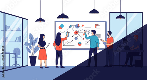 Business people discussing marketing strategy.