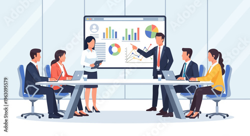 Business people in a meeting room.