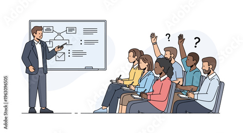 Businessman presenting to a group.