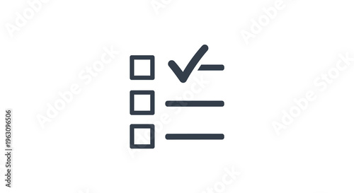 Checklist icon with completed task simple linear design silhouette