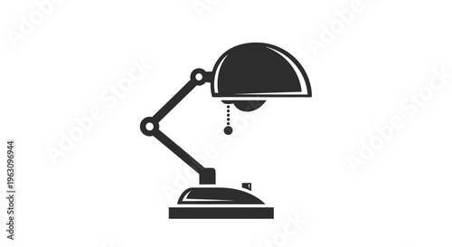 Desk lamp with adjustable arm.