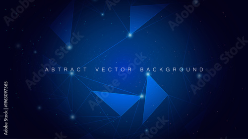 Vertical Symmetrical Plexus Network Background with Glowing Nodes