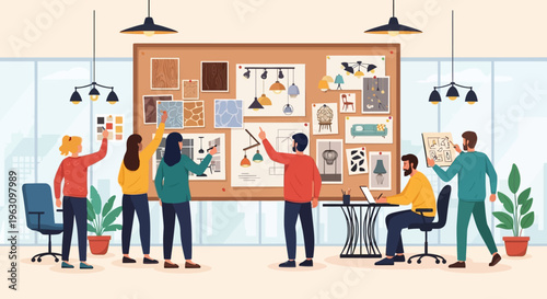 Group of people in office environment.