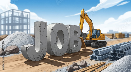 Large Concrete Job Site Letters.