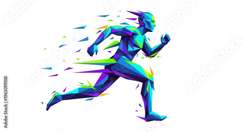 Man Running in Motion Blur Fast.