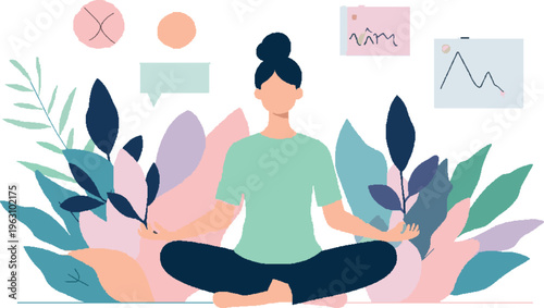 Person Practicing Mindfulness and Meditation at Desk for Work Life Balance