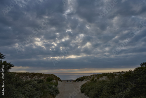 Evening atmosphere on the beach in Nieuw Haamstede, Zeeland, Netherlands