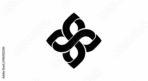 Black Celtic knot symbol representing eternity and interconnectedness.