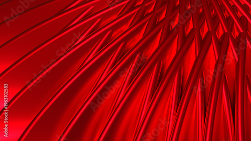 Red striped pattern background, 3d rosette lines design, abstract minimal background.