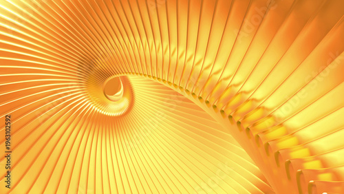 Orange striped background with lines pattern, abstract  spiral shape waves, interesting 3D wallpaper.