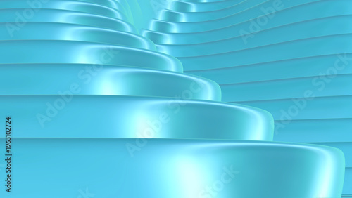 Blue striped background, 3D lines design, abstract waves metal background,