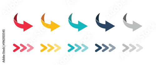 Colorful Arrow Vector Icons Set
