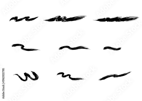 Underline brush hand stroke marker set	
