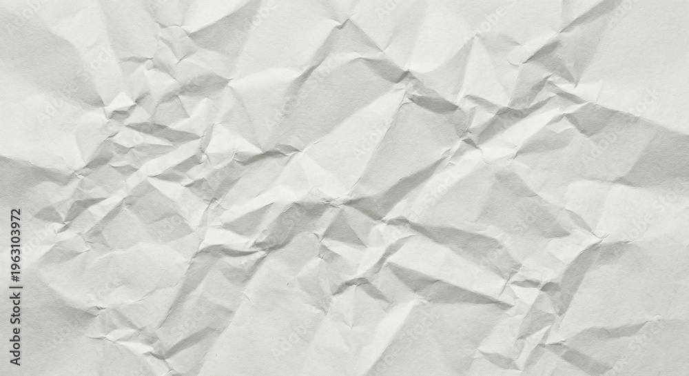 Naklejka premium Crumpled with creases and folds texture white paper background,grunge film background