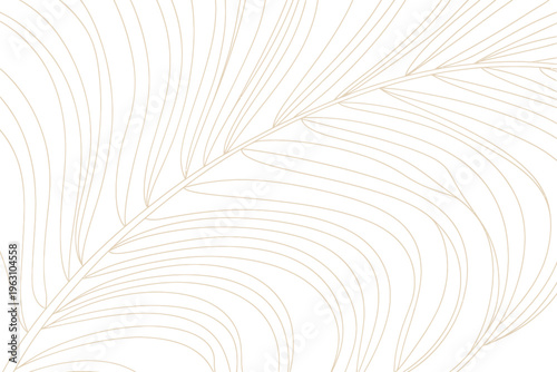 Brown leaf line art on white background for design and decoration purposes easily