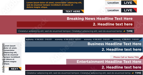 Lower third pack, breaking news and promo bars for the News Channel, Broadcast Design