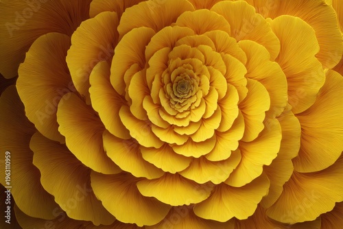 Vibrant Yellow Flower Blossom Close-Up Texture with Concentric Petals