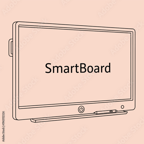 Minimal line of a Smart Board interactive whiteboard smartboard line minimal black lines peach background