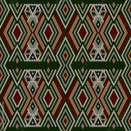 Pattern  seamless, ornament  ethnic, folk, geometric, mosaic for fabrics, interiors, ceramics and furniture in the Latin American style.