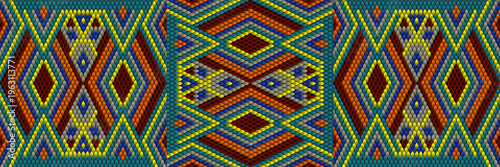  Ethnic, folk, geometric, mosaic ornament, pattern  seamless for fabrics, interiors, ceramics and furniture in the Arabian style.